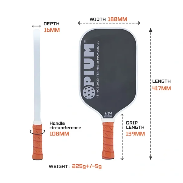 16mm Thermoformed Carbon Fiber Control Pickleball Paddle