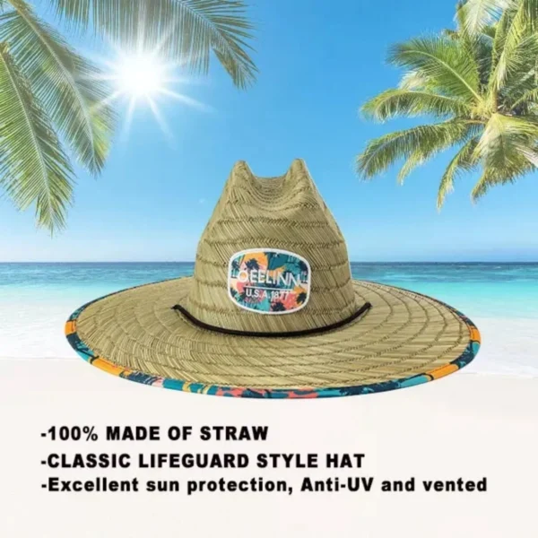 Embroidered Patch Team Lifeguard Straw Hat