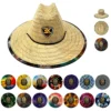 Embroidered Patch Team Lifeguard Straw Hat
