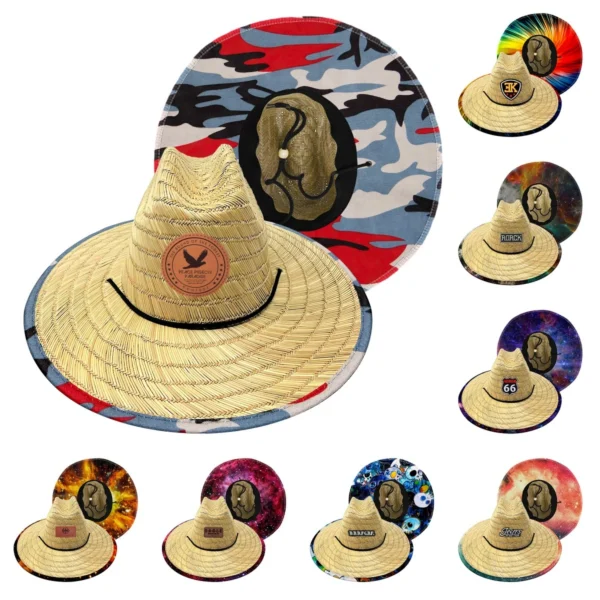 Embroidered Patch Team Lifeguard Straw Hat