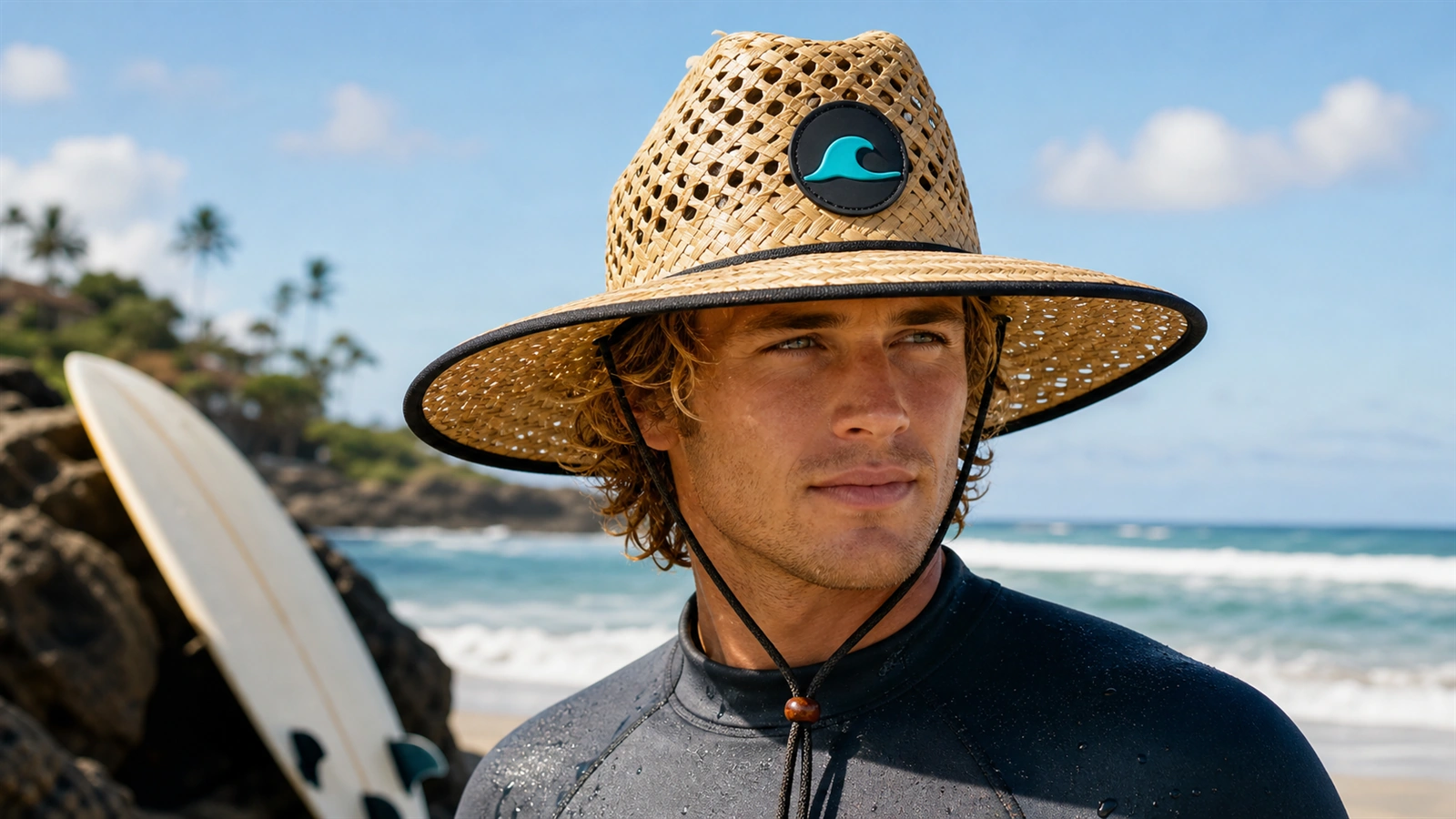 Open Weave Rubber Patch Surf Lifeguard Hat Terra Hats
