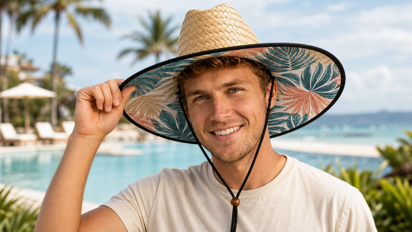 Printed Brim Lifeguard Straw Hat Terra Hats