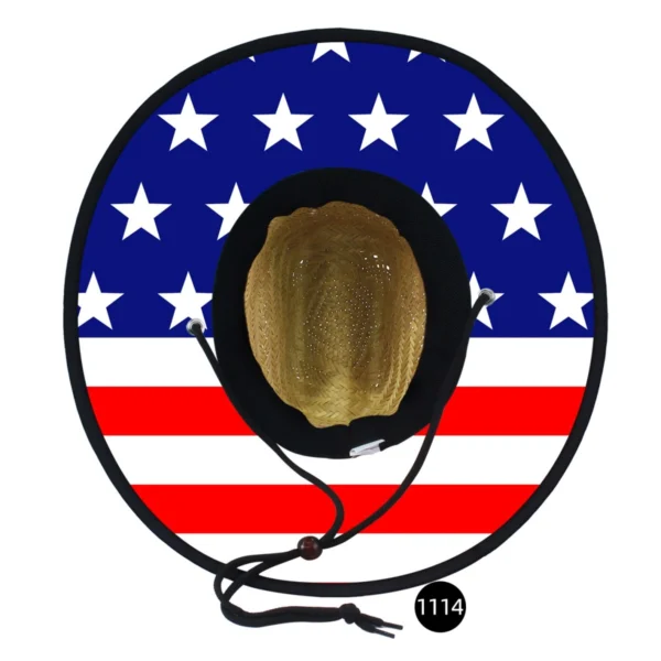 Printed_Under-Brim_Lifeguard_Straw_Hat (2)_Terra_Hats Printed Under-Brim Lifeguard Straw Hat