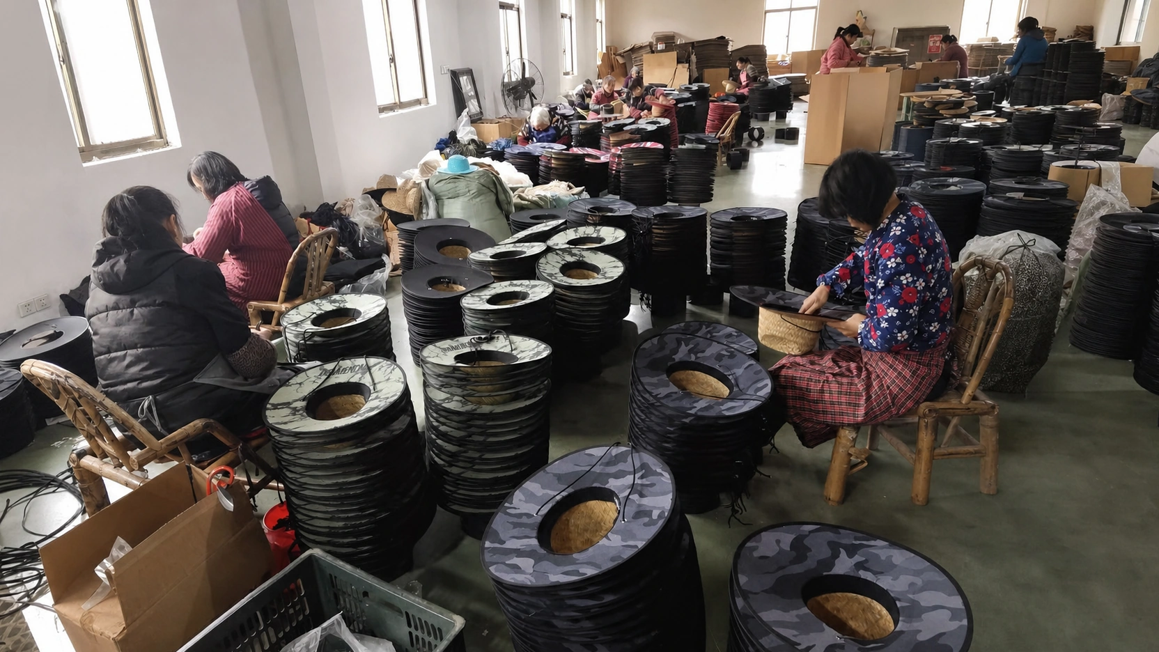 bulk hat production workshop clean Terra Hats
