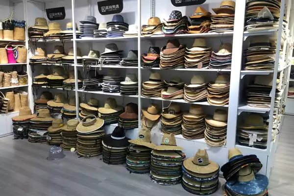 domy beach hat sample room stock show
