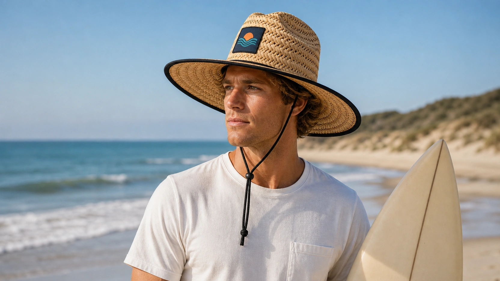 hollow straw rubber patch surf lifeguard hat