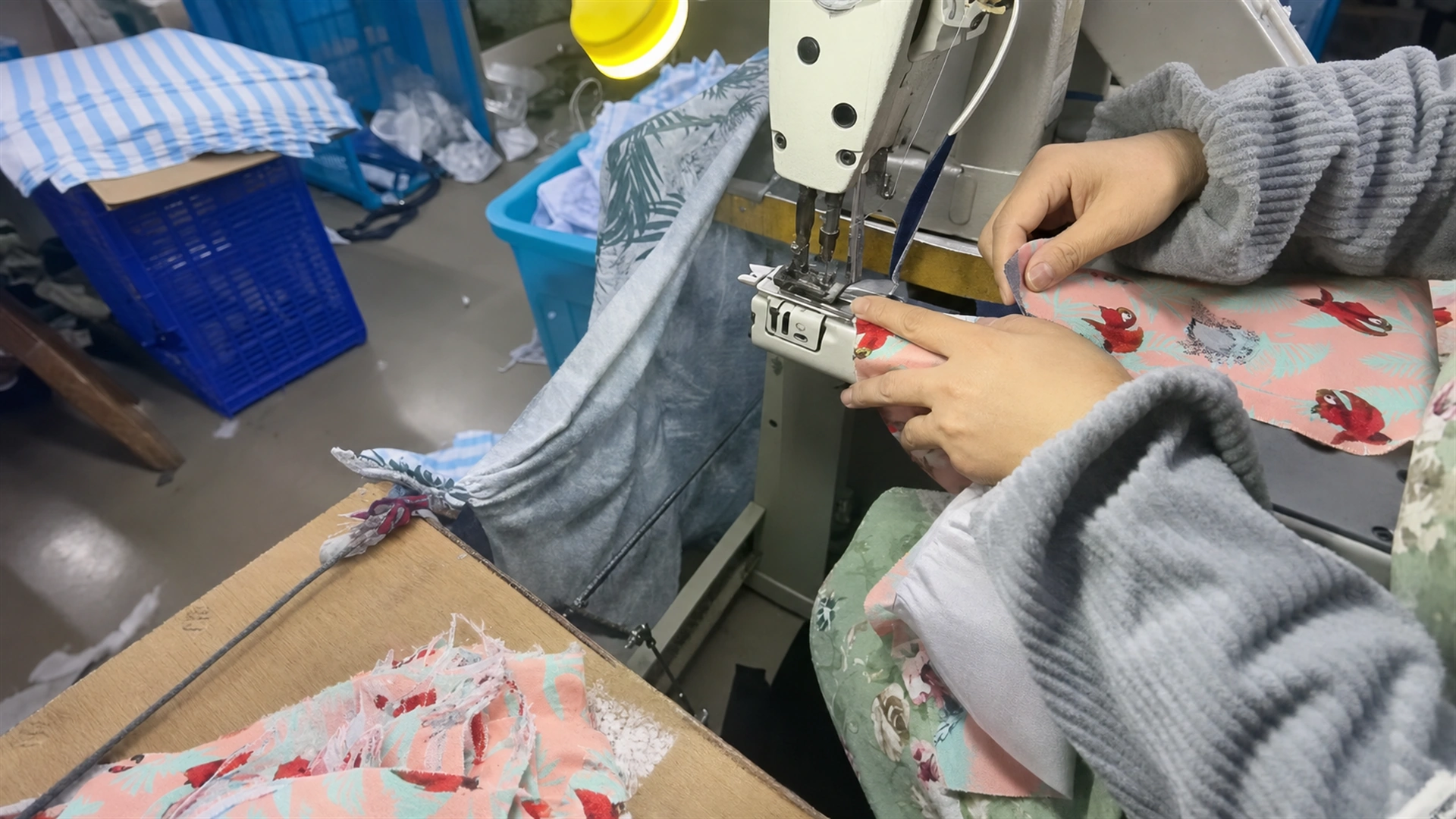 stitching station patch attachment edge binding assembly Terra Hats
