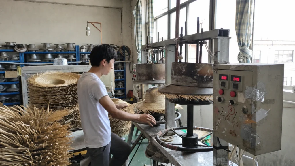 straw hat pressing workshop hd Terra Hats