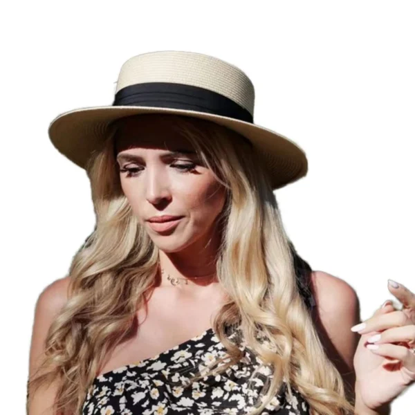 straw_boater_hat (3)_Terra_Hats Custom Straw Boater Hat for Events, Uniforms & Resort Retail
